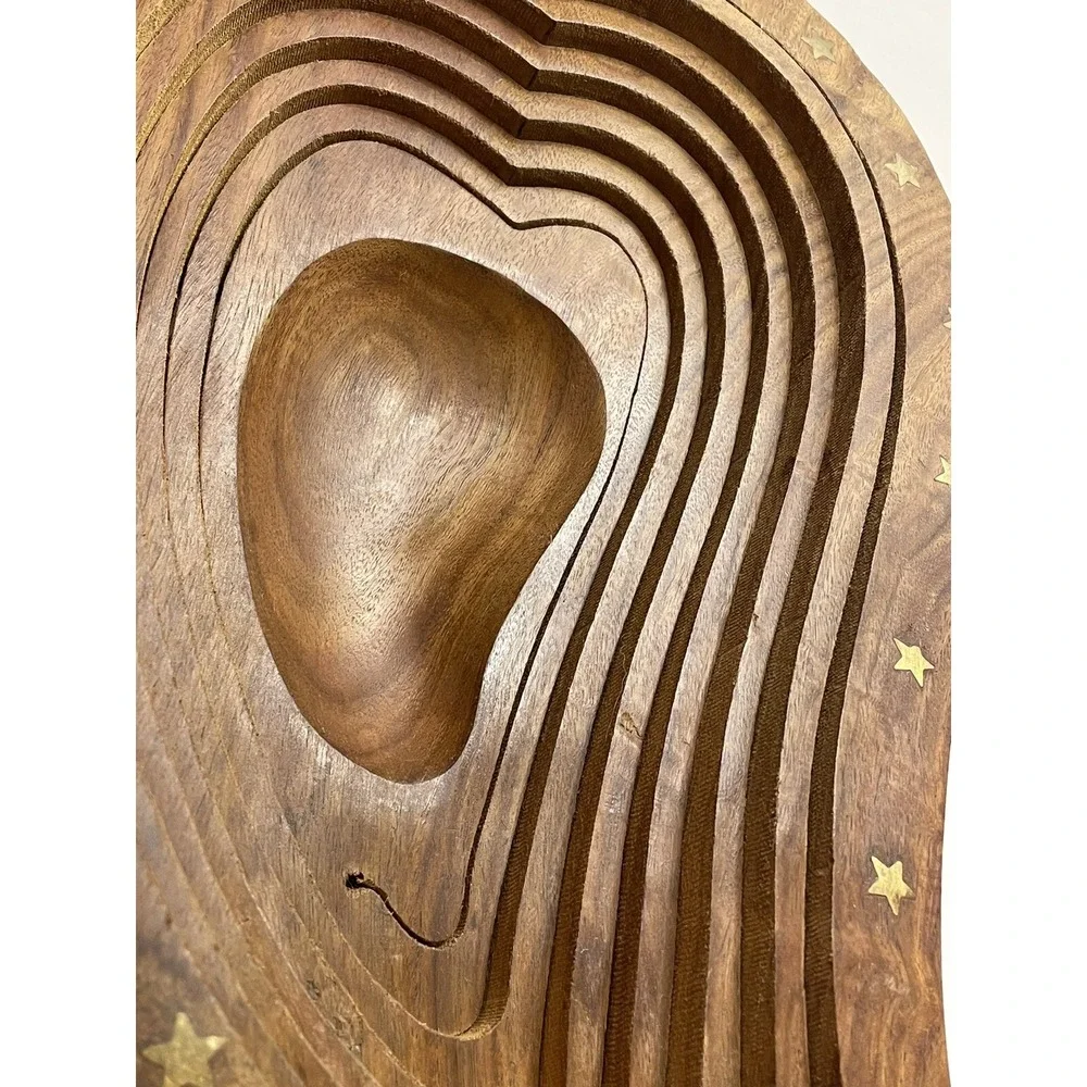 Large Accordion‎ Wooden Collapsible Fruit Basket Handmade Chili Pepper